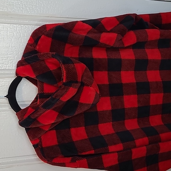 Buffalo Plaid Long Sweater - Muff Pocket - Large - Picture 6 of 6